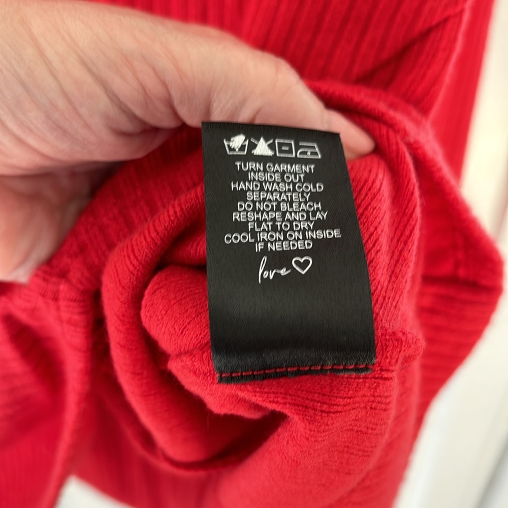 NIC + ZOE Women’s Cozy Rib Twist Top Cherry Red Size XXL - Picture 4 of 5